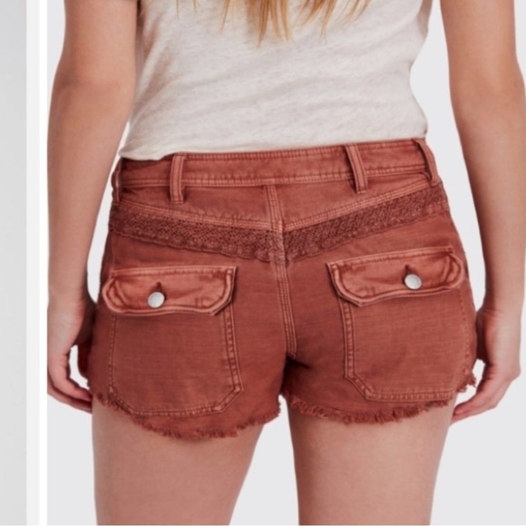 Free People Great Expectations Lace Cutout Shorts Women’s 2 Mauve Pink - Picture 2 of 9